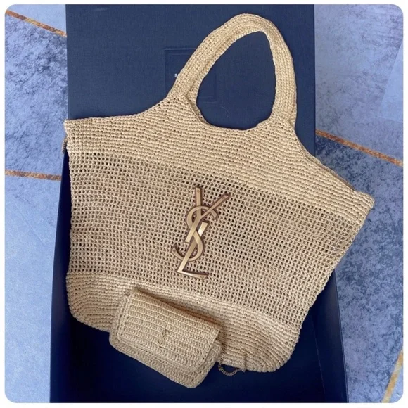 Elegant Tan Crochet Women's Bag - Picture 16 of 16